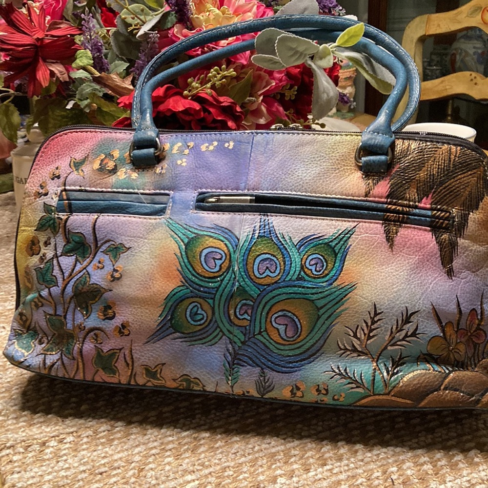 Hand-Painted Multicolor Leather Bag - Picture 3 of 16
